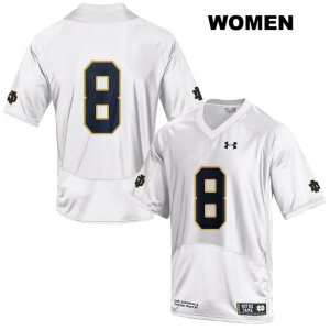 Notre Dame Fighting Irish Women's Jafar Armstrong #8 White Under Armour No Name Authentic Stitched College NCAA Football Jersey VOU4299MD